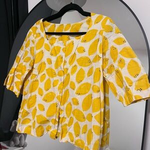 Yellow Lemon Pattern Blouse
